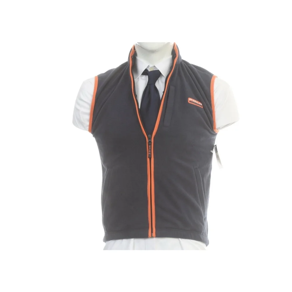 Ralph Lauren Boys 12-14 Polo Sport Navy Fleece Vest Gilet Orange Trim NWT